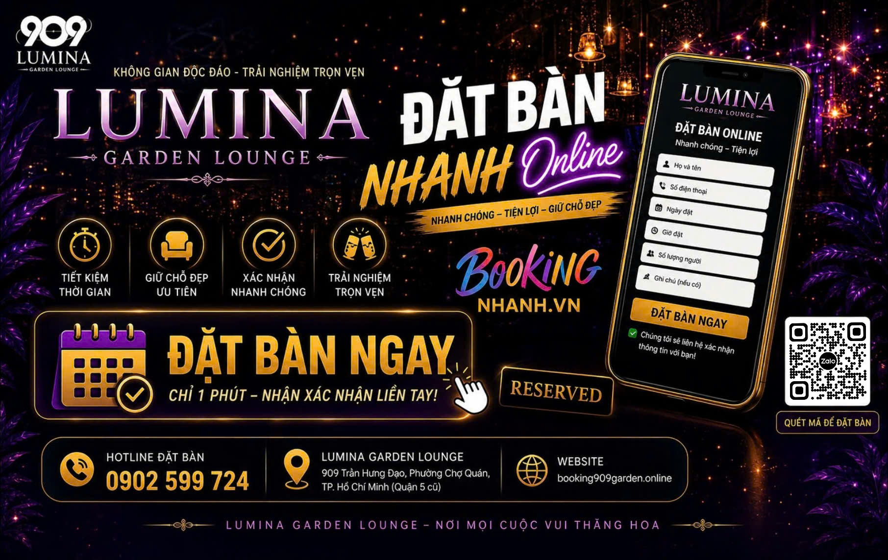 Banner 909 Booking Nhanh Đặt Bàn