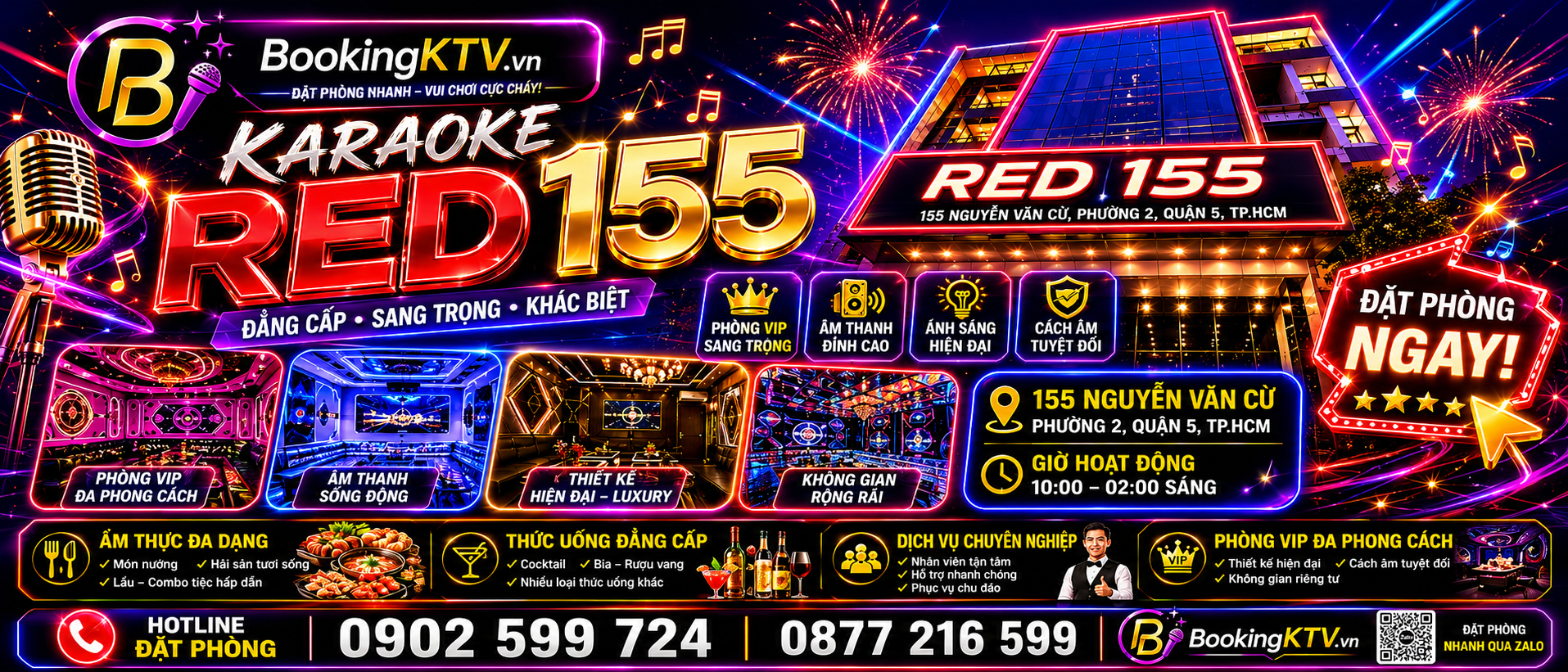 Banner Ngang Booking KTV Red 155 Nguyễn Văn Cừ
