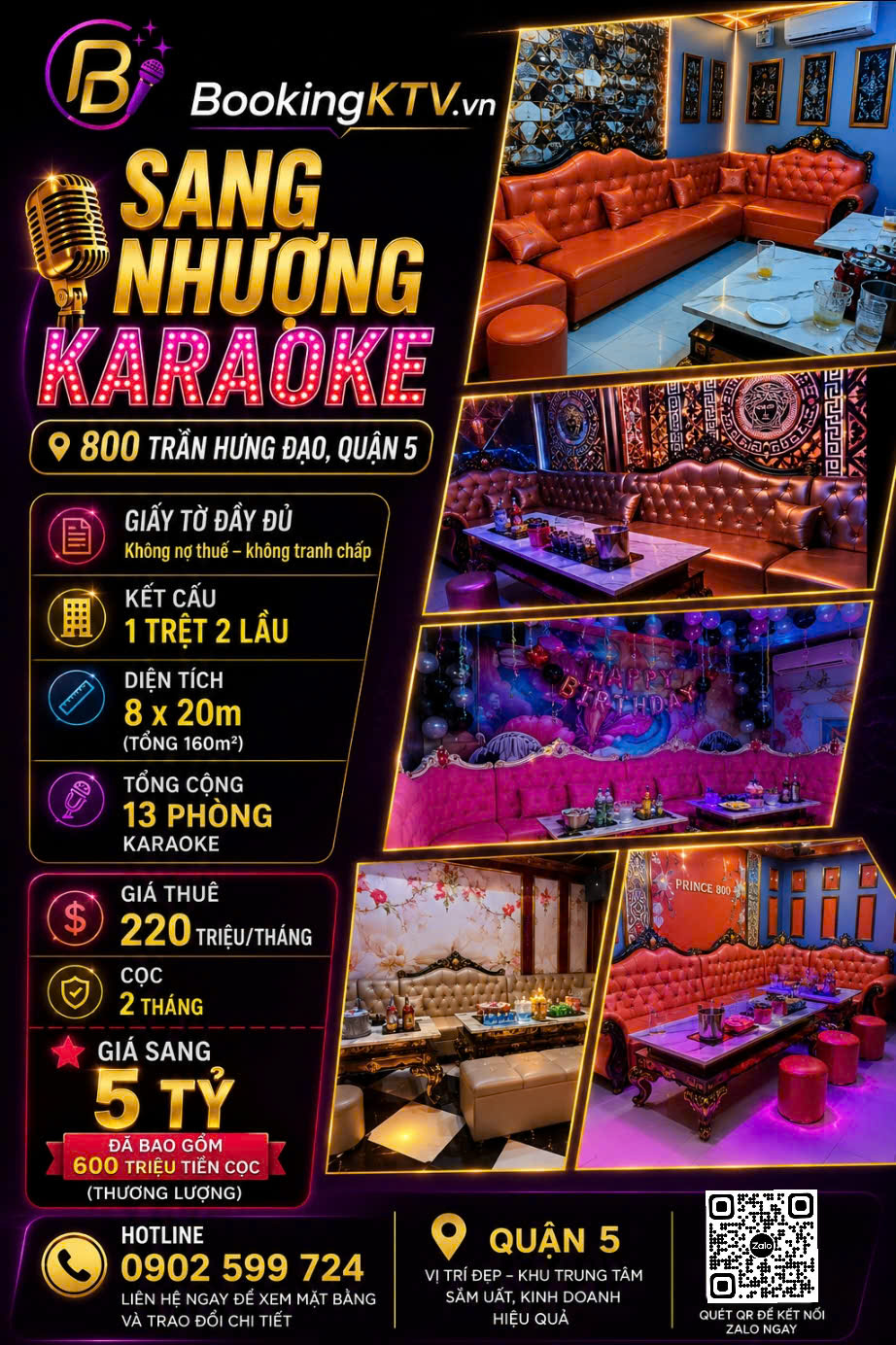 Poster Sang Quán KTV 800 Trần Hưng Đạo PRINCE Karaoke