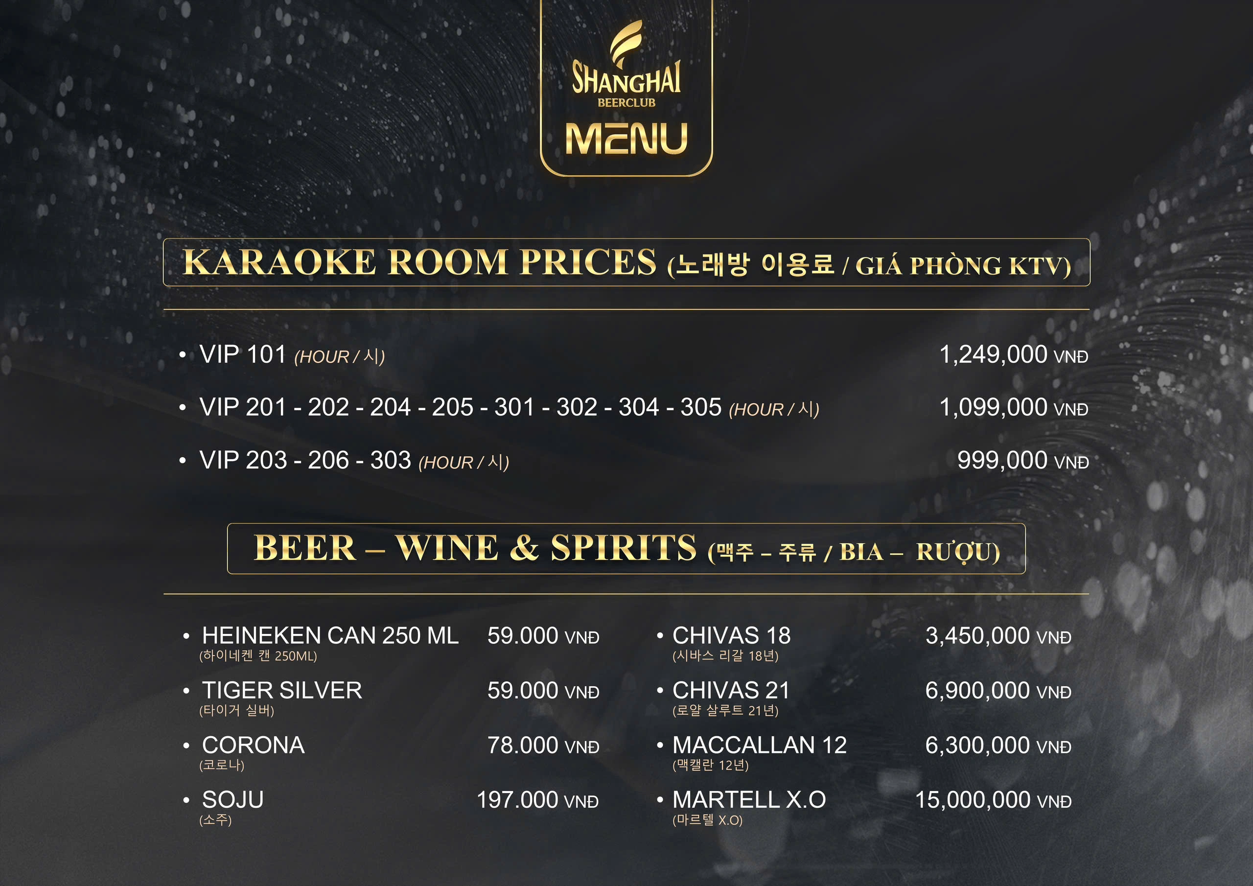 Bảng Giá Giờ Hát Karaoke Shanghai Đà Nẵng