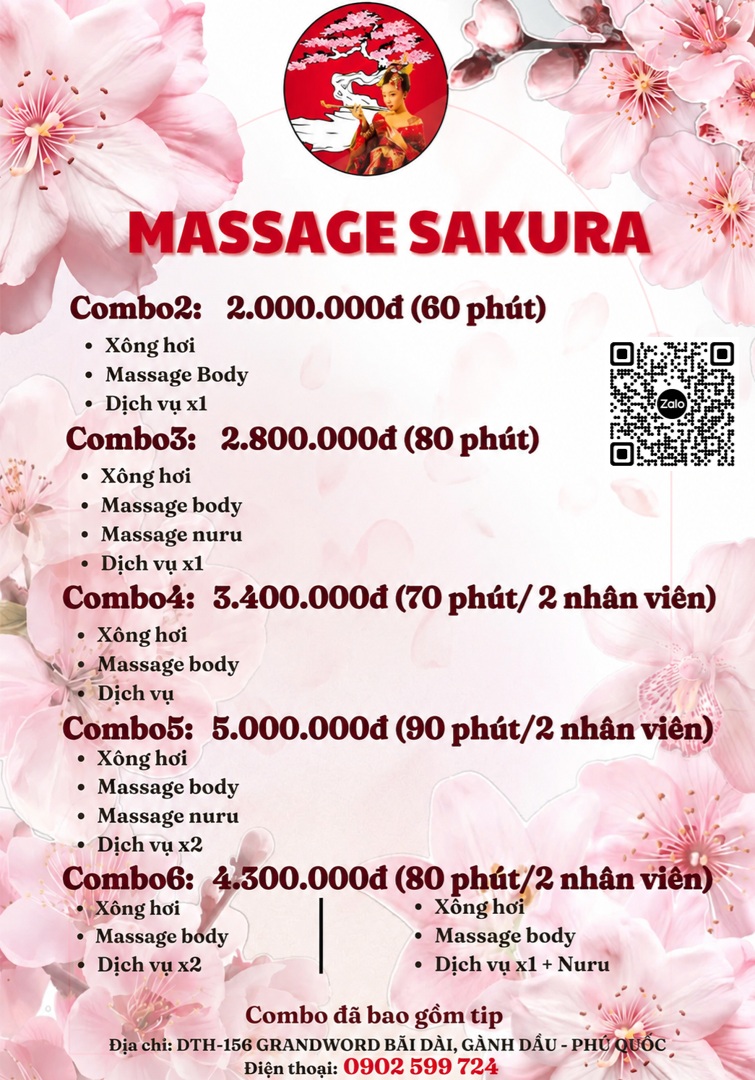 Bảng Giá Massage Sakura Phú Quốc QR Website