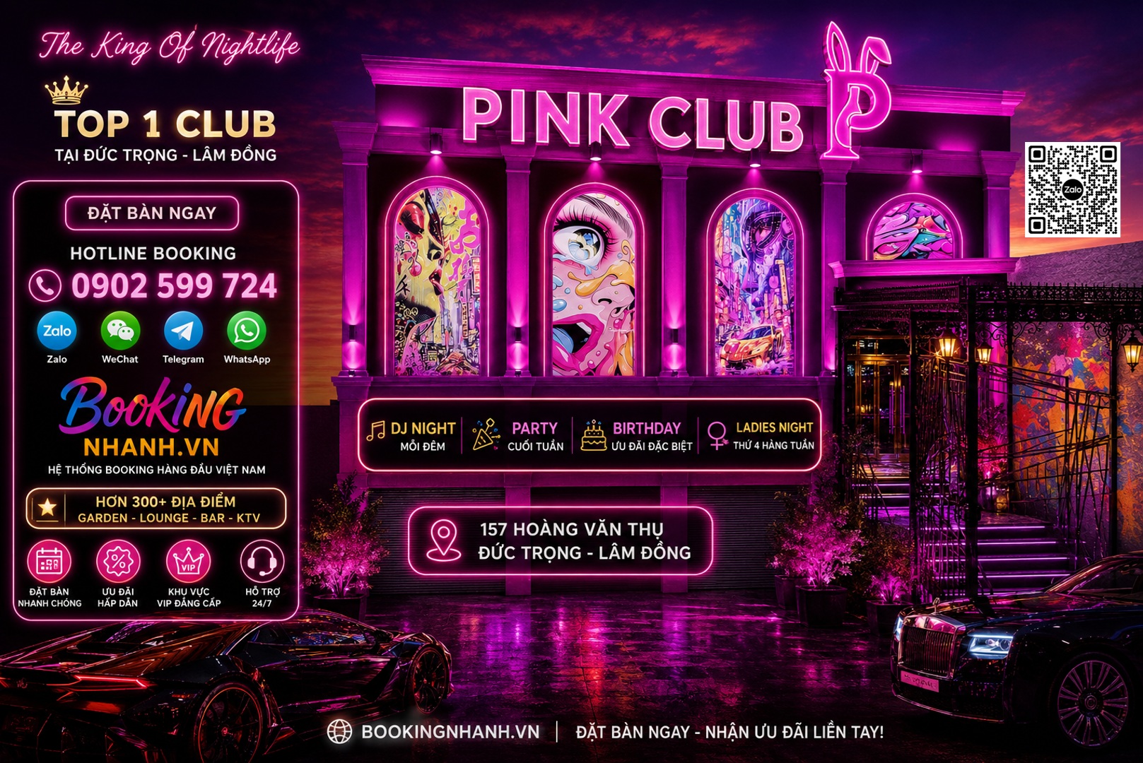 Banner Website Pink Club 157 Lê Hồng Phong Đức Trọng