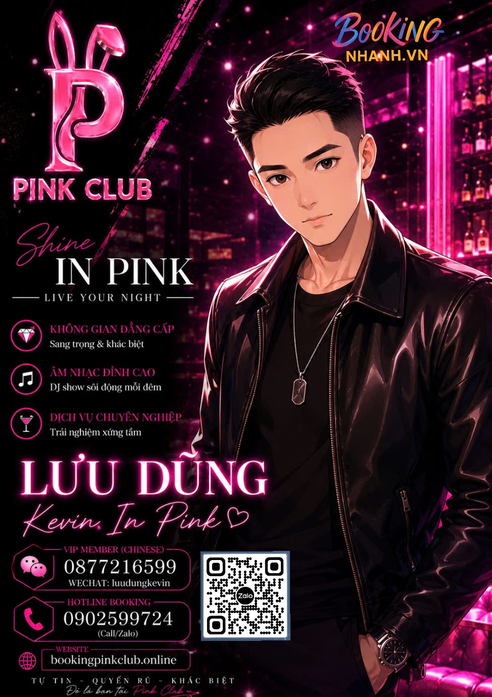 Booking Pink Club Lưu Dũng Kevin