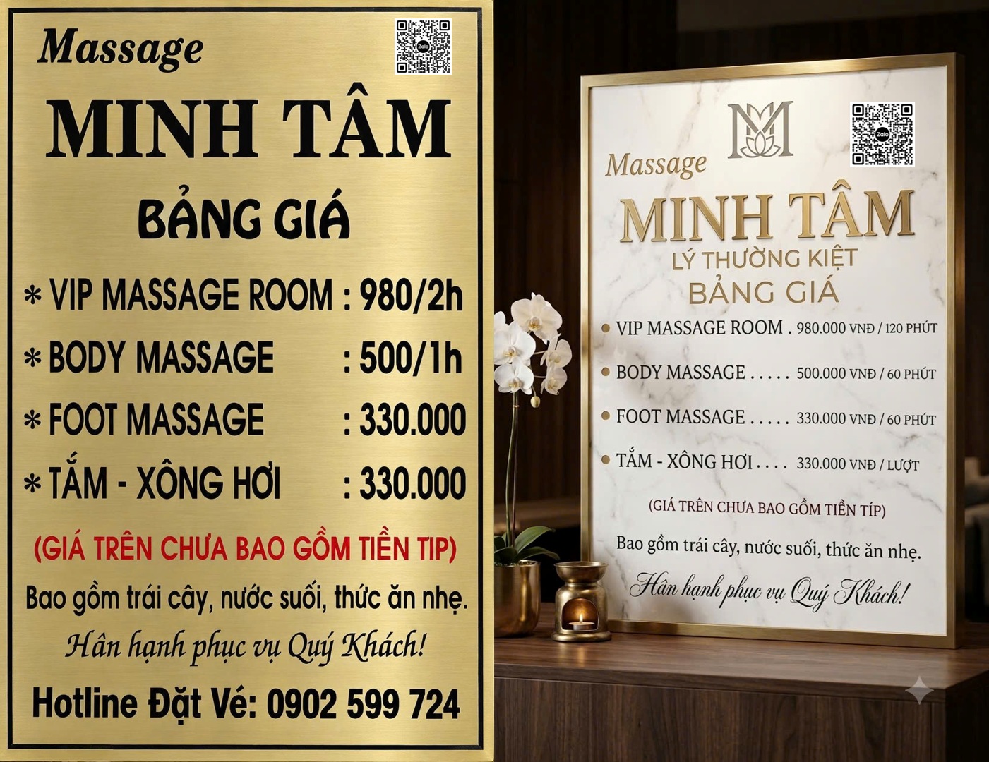 Bảng Giá Vé Massage Minh Tâm 512 Lý Thường Kiệt Tân Bình