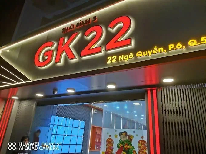 Bảng hiệu GK22 ghi 22 Ngô Quyền, P.6, Q.5
