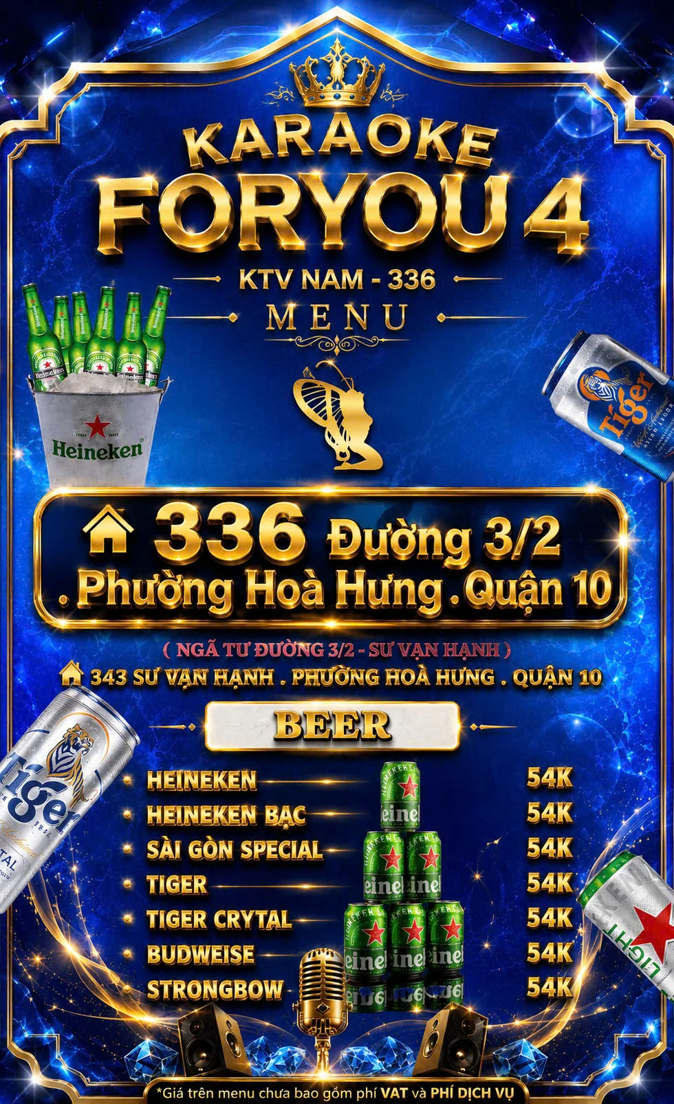 Menu và đồ uống tham khảo tại For You 4 KTV