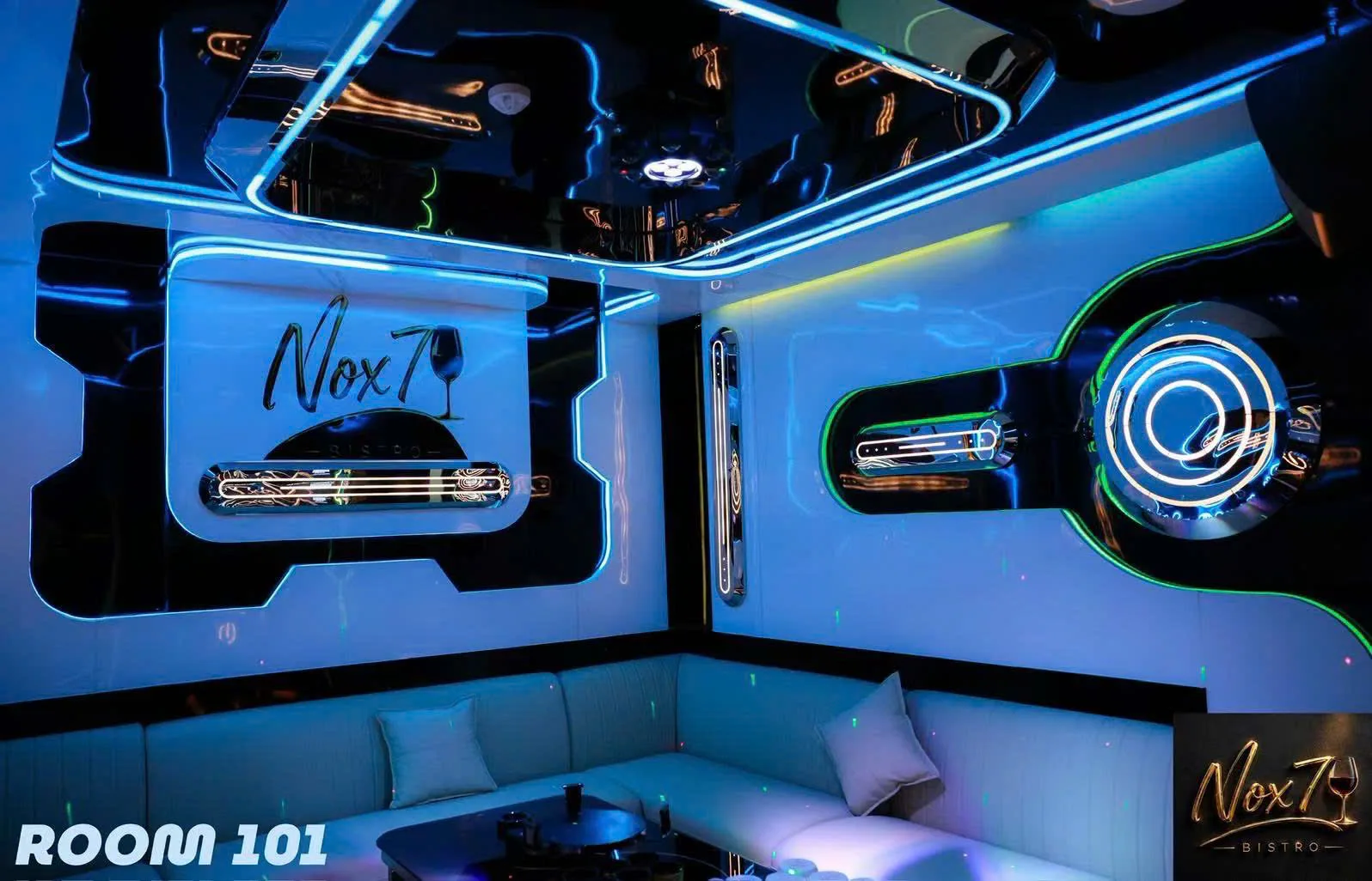 Phòng karaoke NOX7 Bistro KTV thiết kế ánh sáng hiện đại góc 25