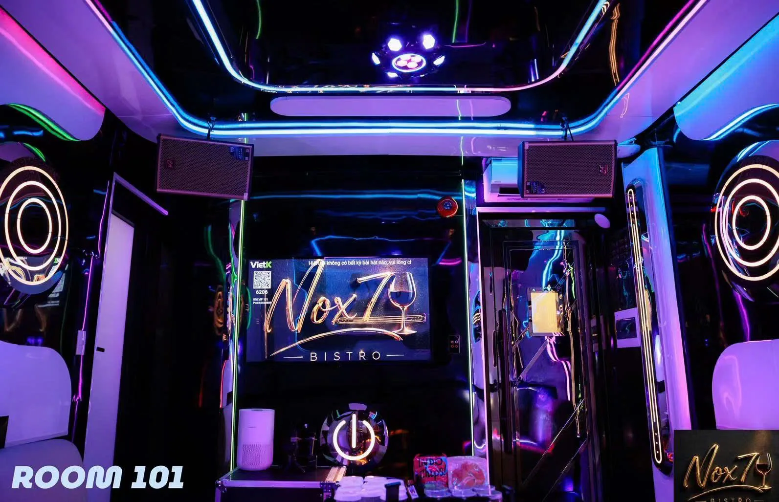 Phòng karaoke NOX7 Bistro KTV thiết kế ánh sáng hiện đại góc 26