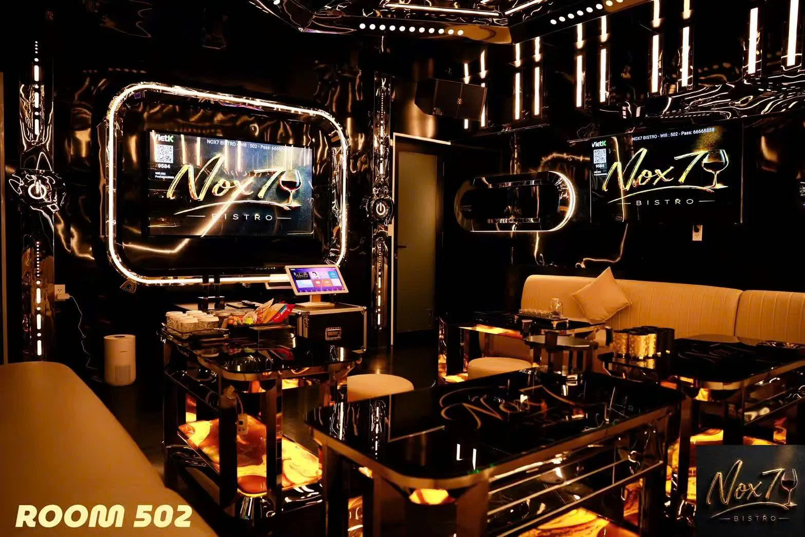 Không gian phòng VIP NOX7 Bistro KTV góc 5 tại Nguyễn Chí Thanh