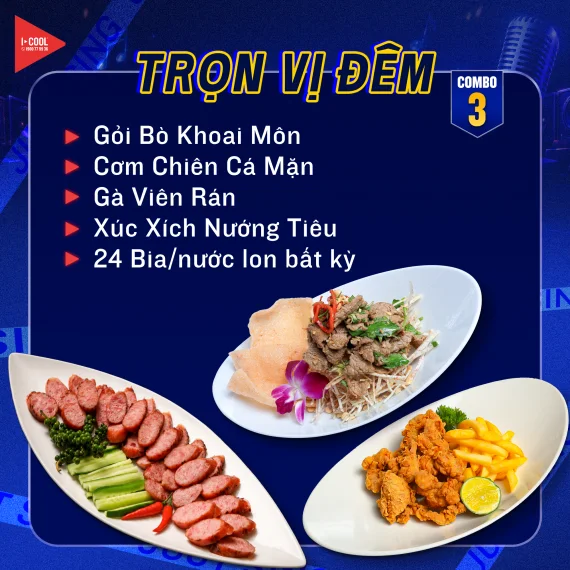 Combo 3 Trọn Vị Đêm – menu ca khuya ICOOL