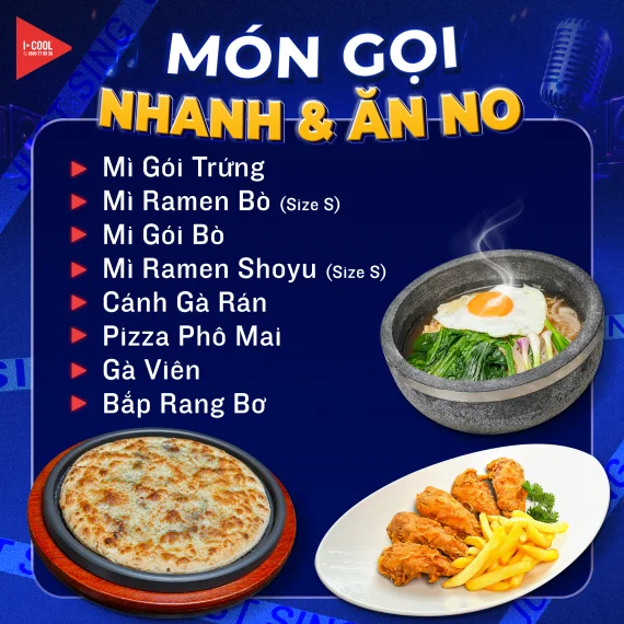 Món gọi nhanh ca khuya ICOOL: mì, cánh gà, pizza