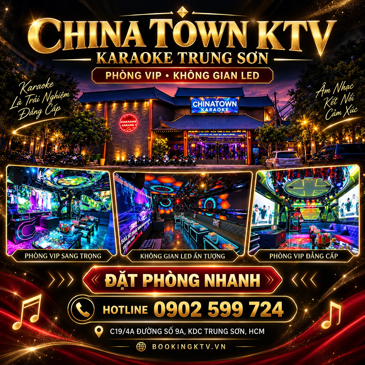 Không gian phòng VIP Karaoke China Town KTV tại khu dân cư Trung Sơn