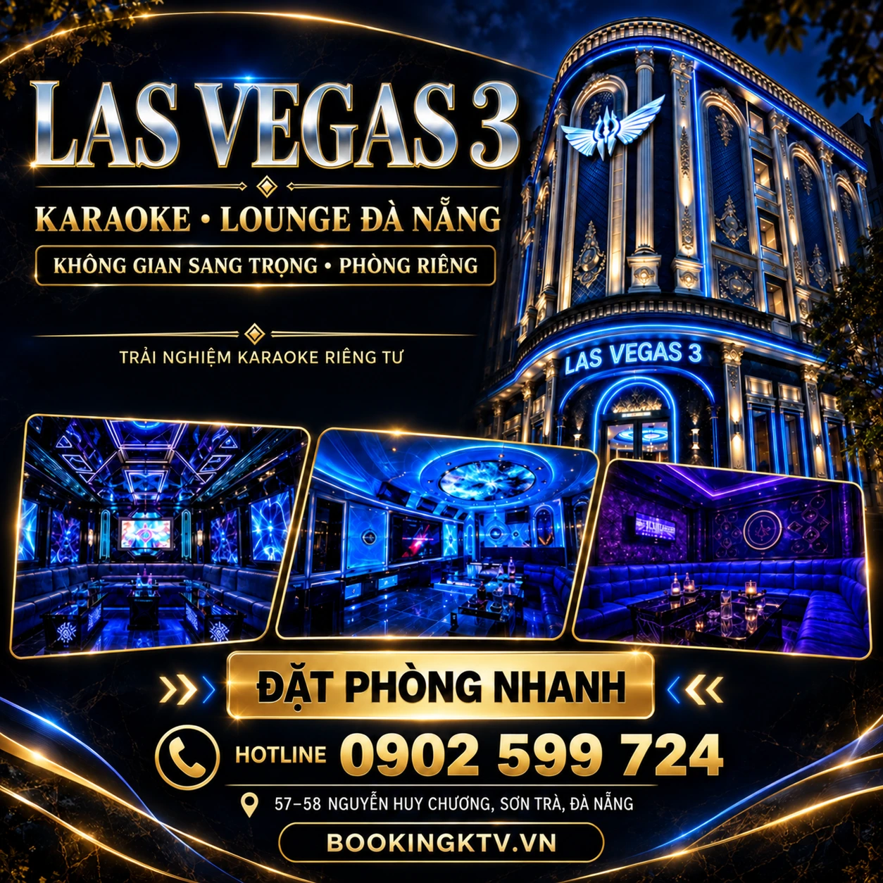 Mặt tiền Karaoke Las Vegas 3 trên đường Nguyễn Huy Chương Đà Nẵng