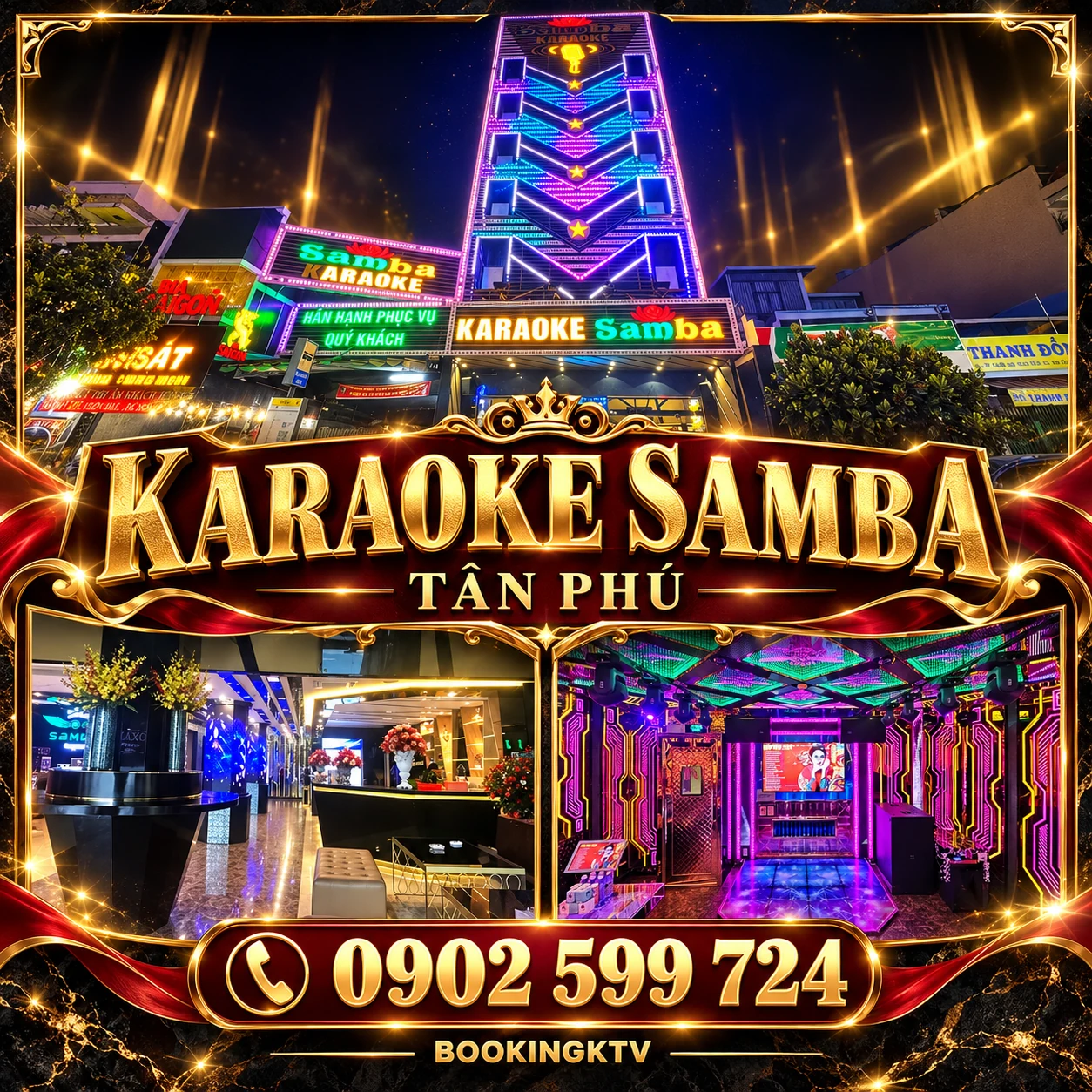 Thumbnail Karaoke SAMBA với mặt tiền, sảnh và phòng hát tại Tân Phú