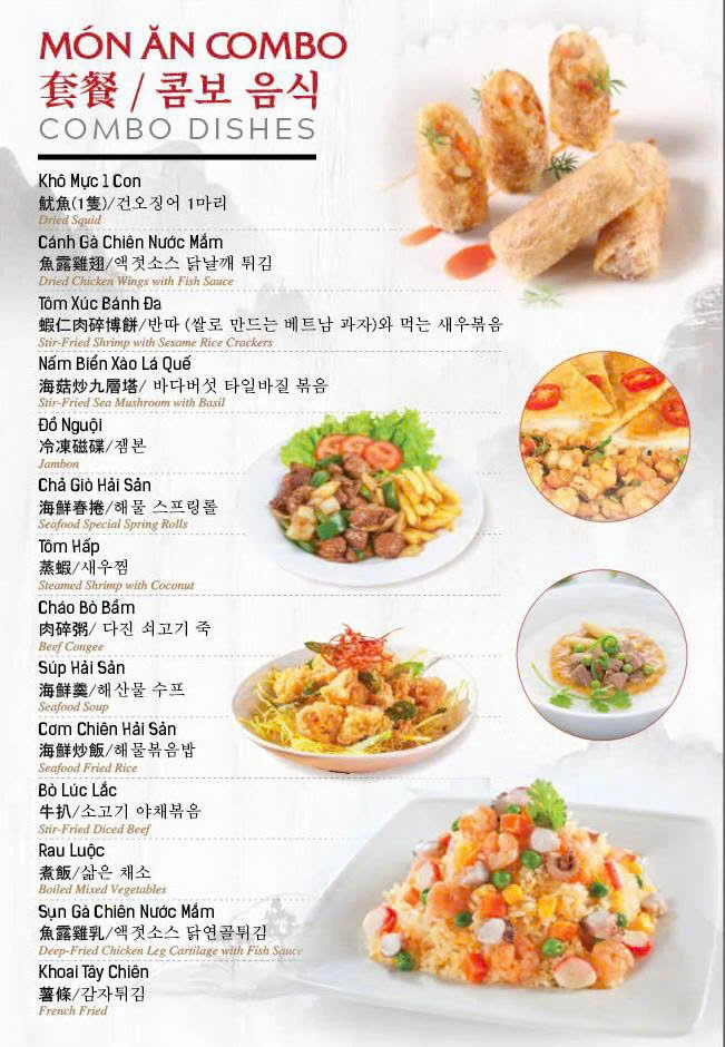 Menu và đồ uống tham khảo tại Karaoke KTV 127