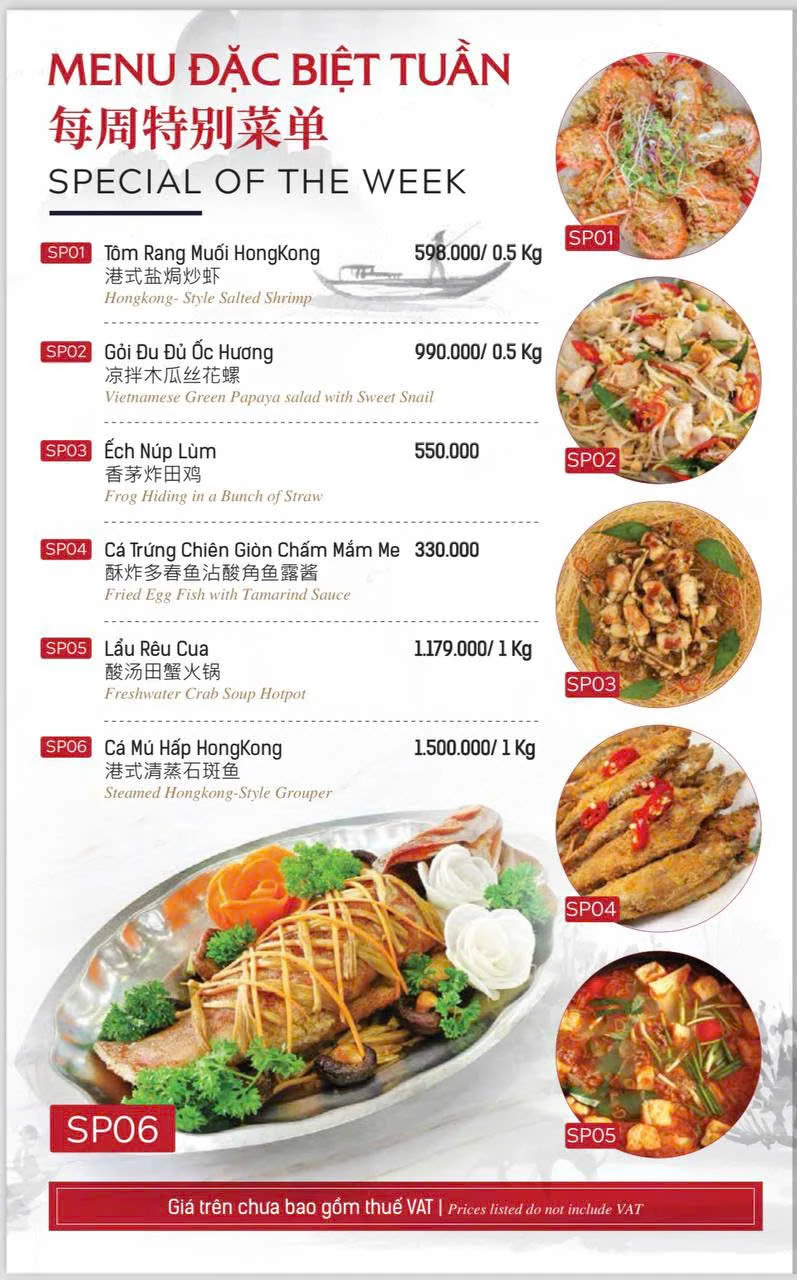 Menu và đồ uống tham khảo tại Karaoke KTV 127