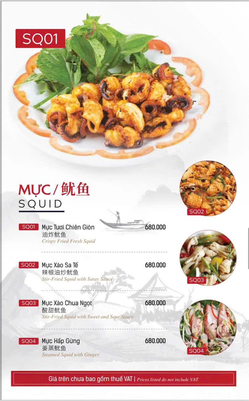 Menu và đồ uống tham khảo tại Karaoke KTV 127
