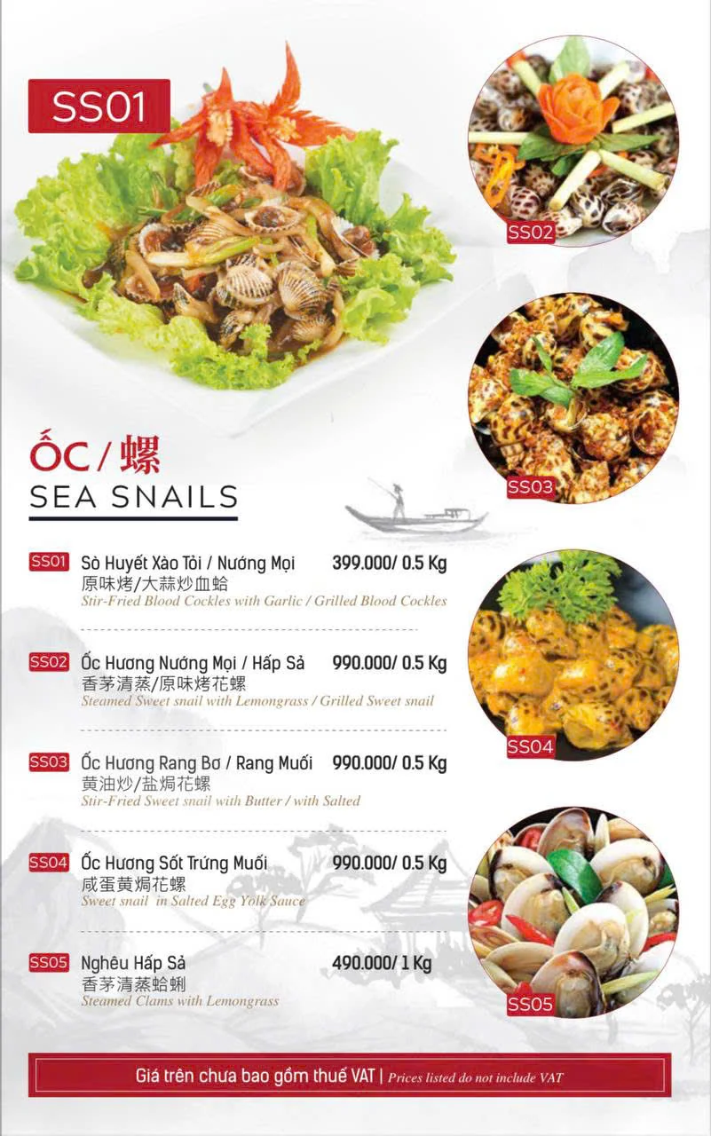 Menu và đồ uống tham khảo tại Karaoke KTV 127