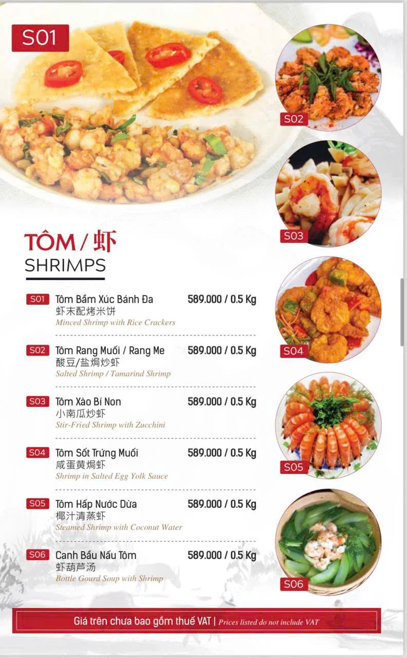 Menu và đồ uống tham khảo tại Karaoke KTV 127