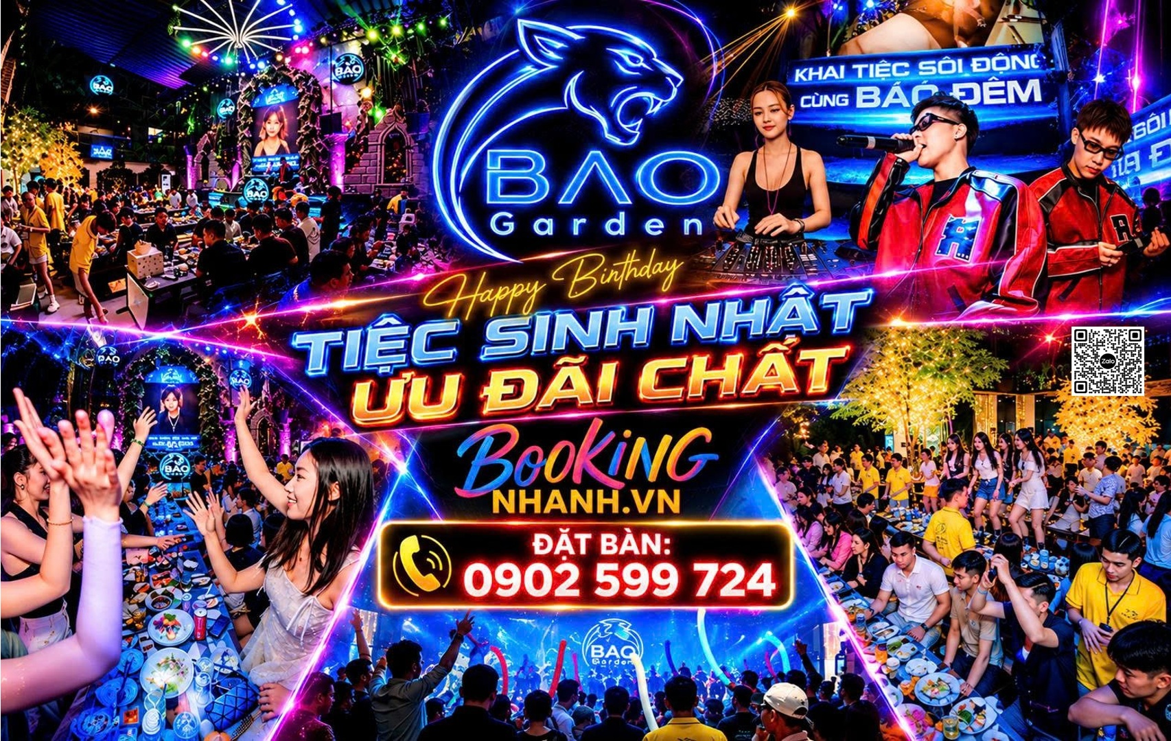 Banner Đặt Tiệc Sinh Nhật Báo Garden
