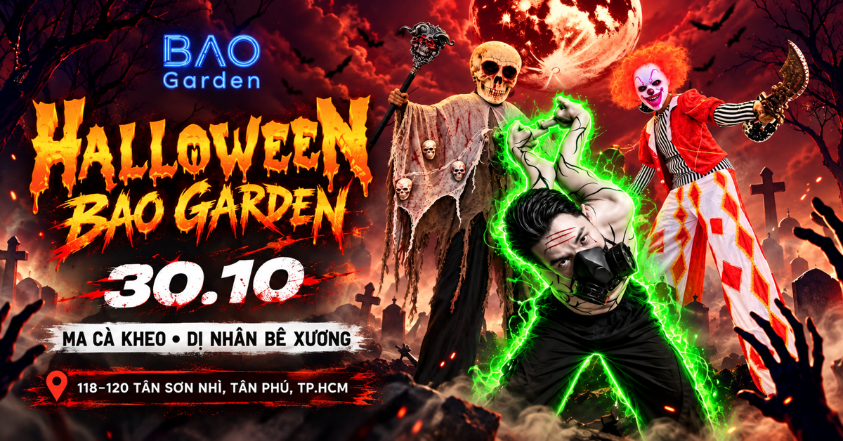 Banner sự kiện Halloween Bảo Garden ngày 30/10