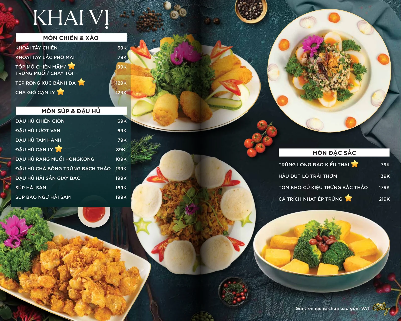 Menu Cạn Ly Quán khai vị