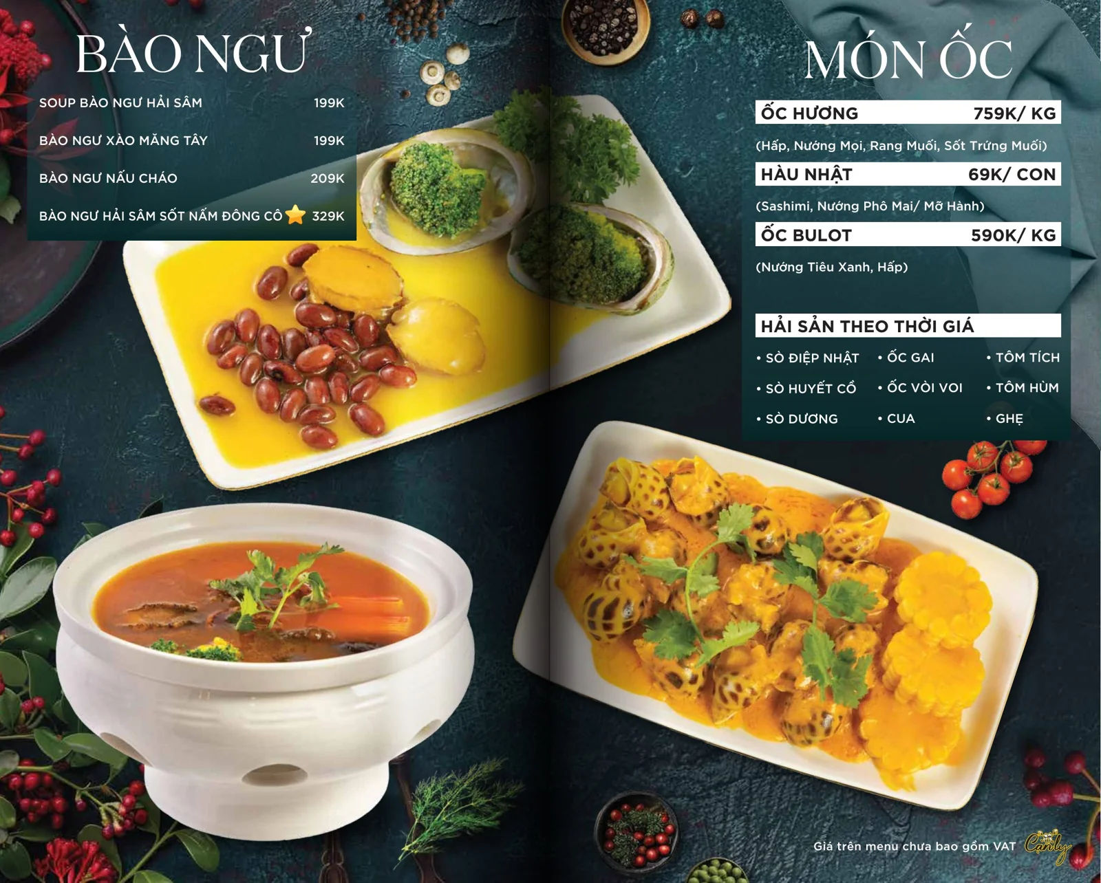 Menu bào ngư, món ốc